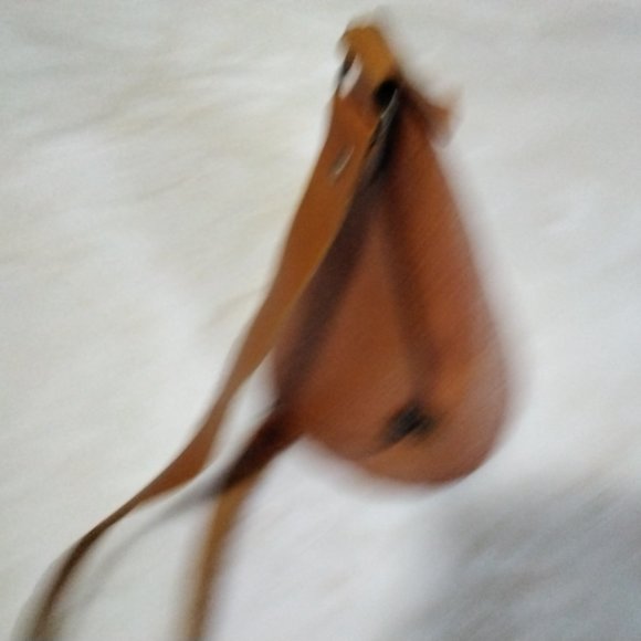 Burnt orange leather embossed shoulder bag - Picture 10 of 14